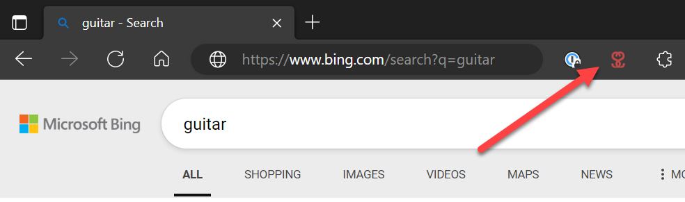 SearchSwap extension icon on the browser's toolbar